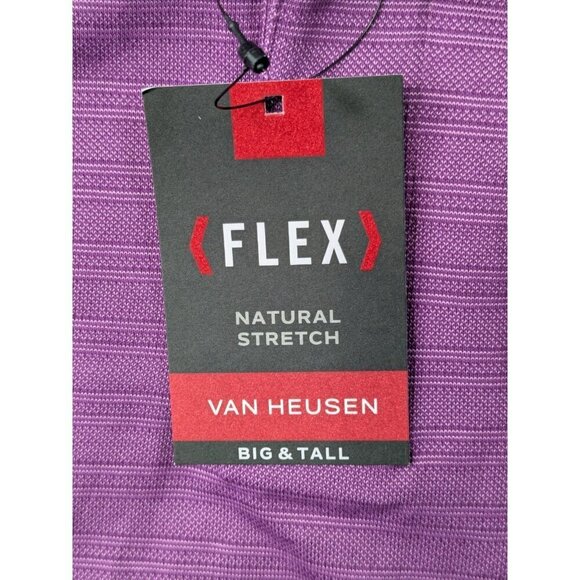 Van Heusen Flex Polo Shirt Mens 4XL Big & Tall Purple Natural Stretch - Picture 4 of 12